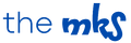 Blue logo of 'the mks' on a white background