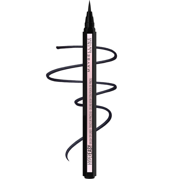 Maybelline New York Liquid Eyeliner, Brush Tip, Long-Lasting and Waterproof, Matte Finish, Hyper Easy Liner, Black